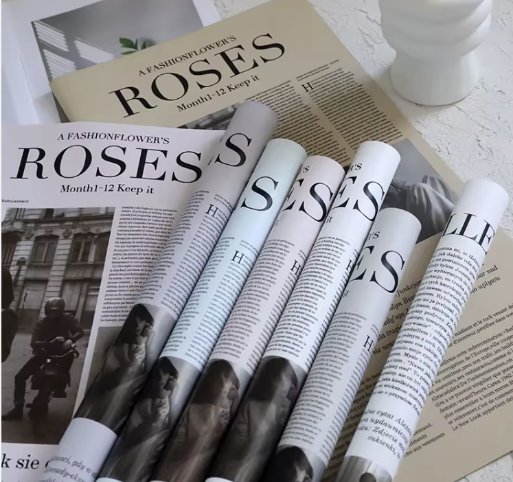 Roses Magazine Wrapping Paper