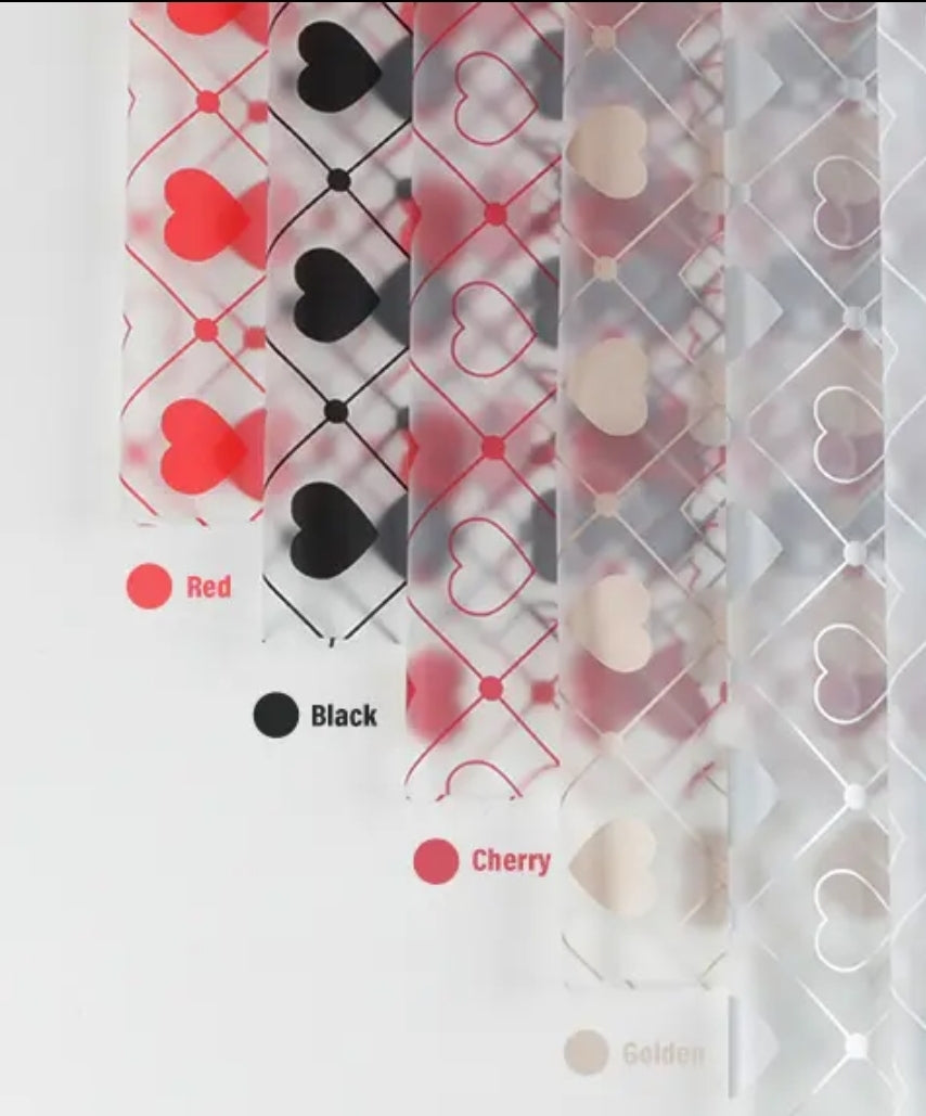 Translucent heart wrapping paper