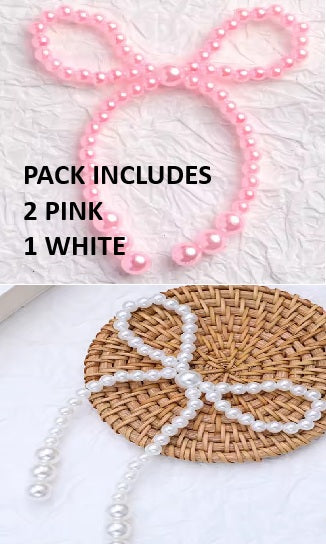Pearl Bow Ivory- pack of 5