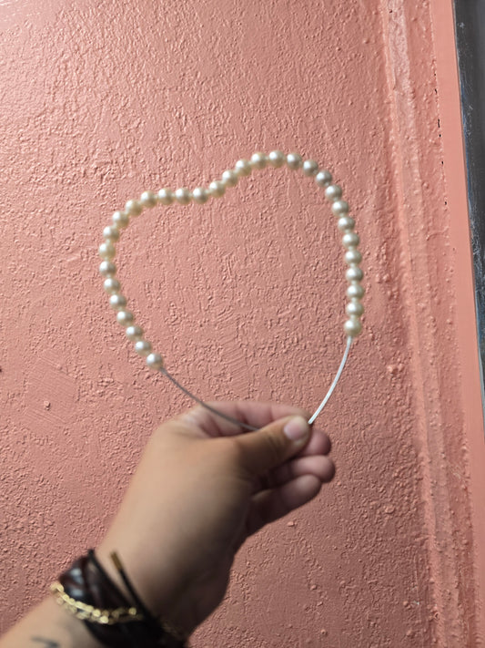 Heart Pearl Flower Band