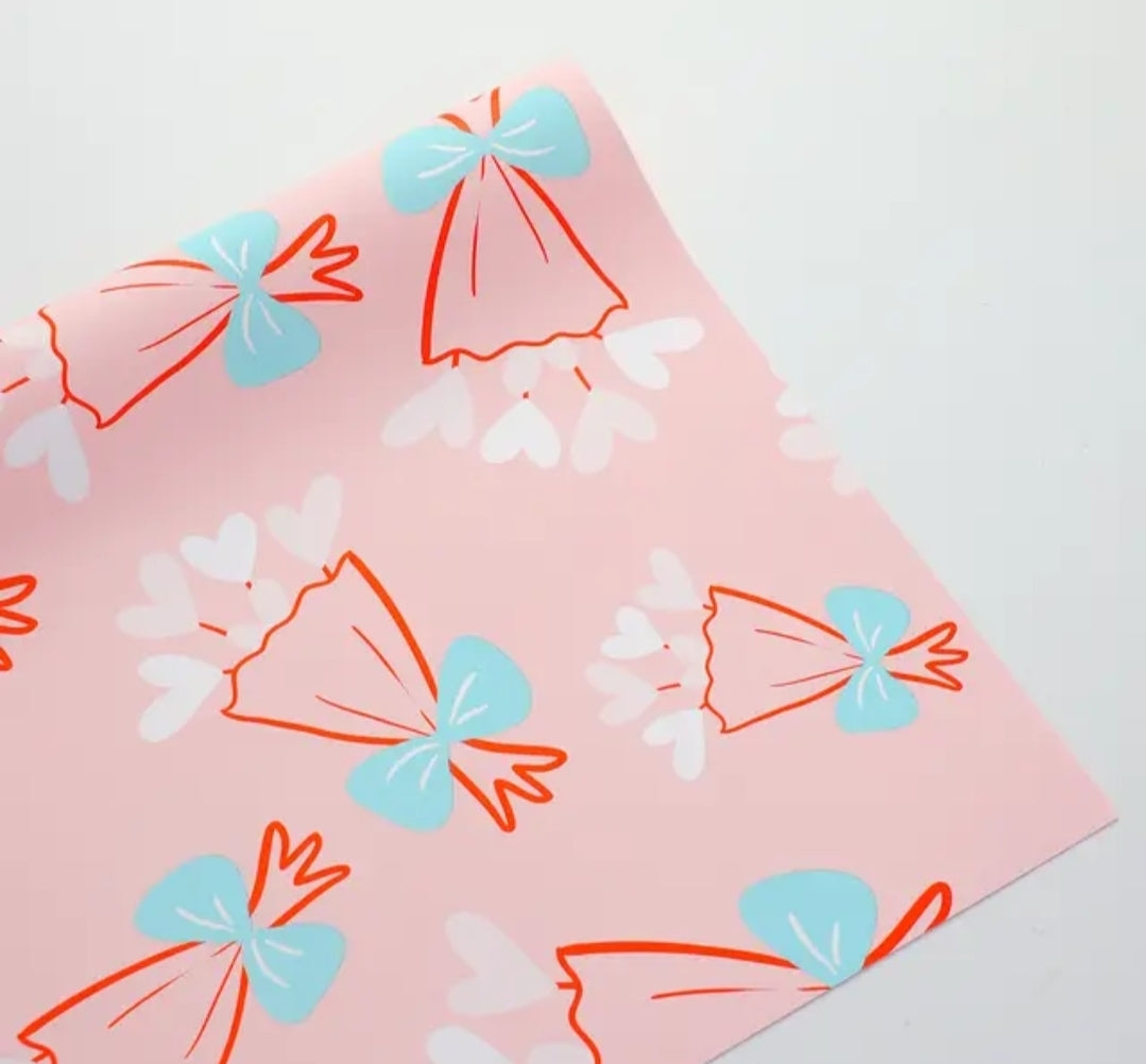 Coquett bow wrapping paper